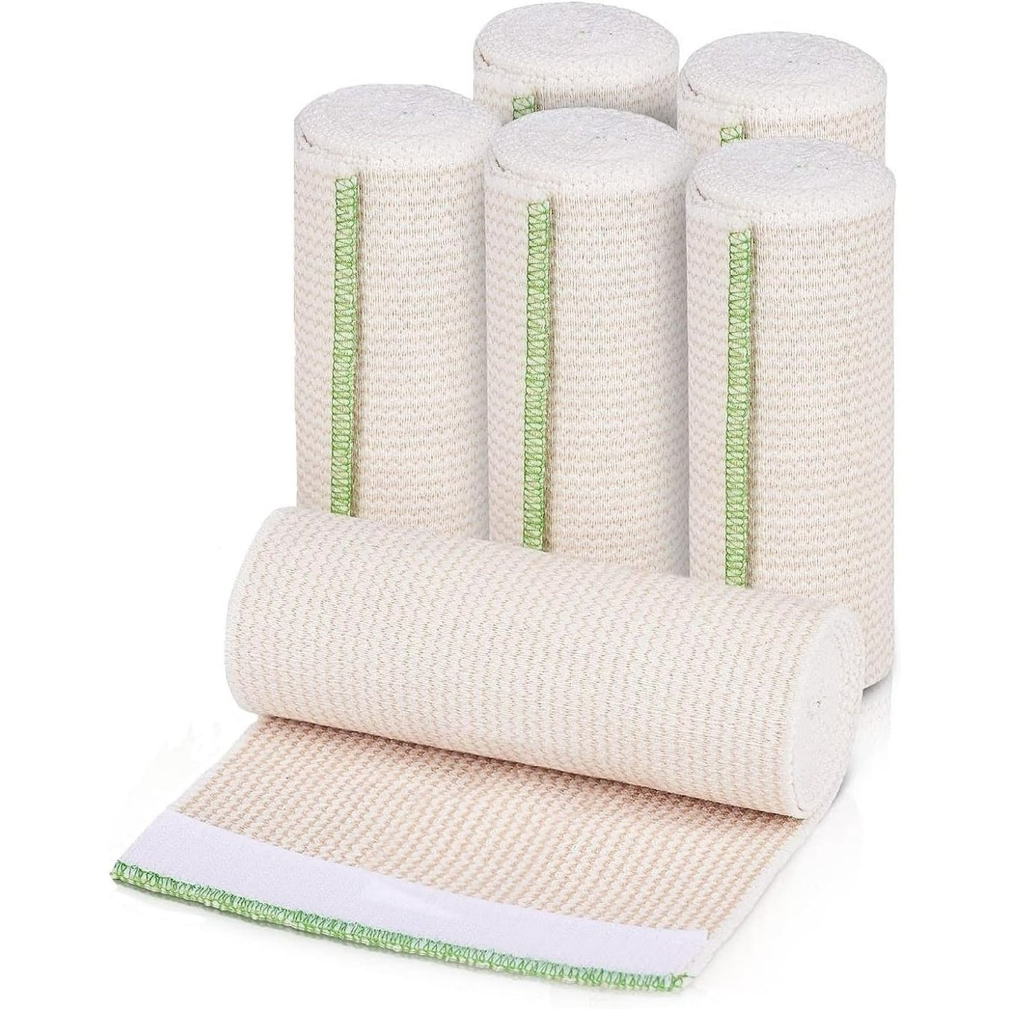 Naltars 6 Pack Cotton Elastic Bandage | Ace Wrap with Velcro 6 inch x 15 feet Hook and Loop Closure | Reusable Compression Bandage