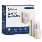 Naltars Cotton Elastic Bandage | Ace Wrap with Velcro Hook and Loop Closure | Reusable Compression Bandage