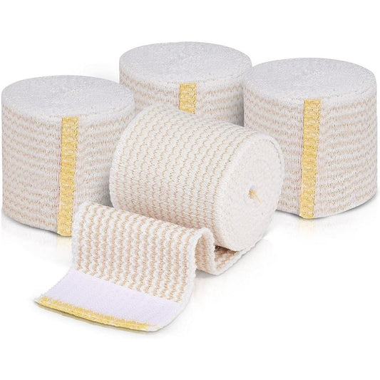 Naltars 4 Pack Cotton Elastic Bandage | Ace Wrap with Velcro 2 inch x 15 feet Hook and Loop Closure | Reusable Compression Bandage