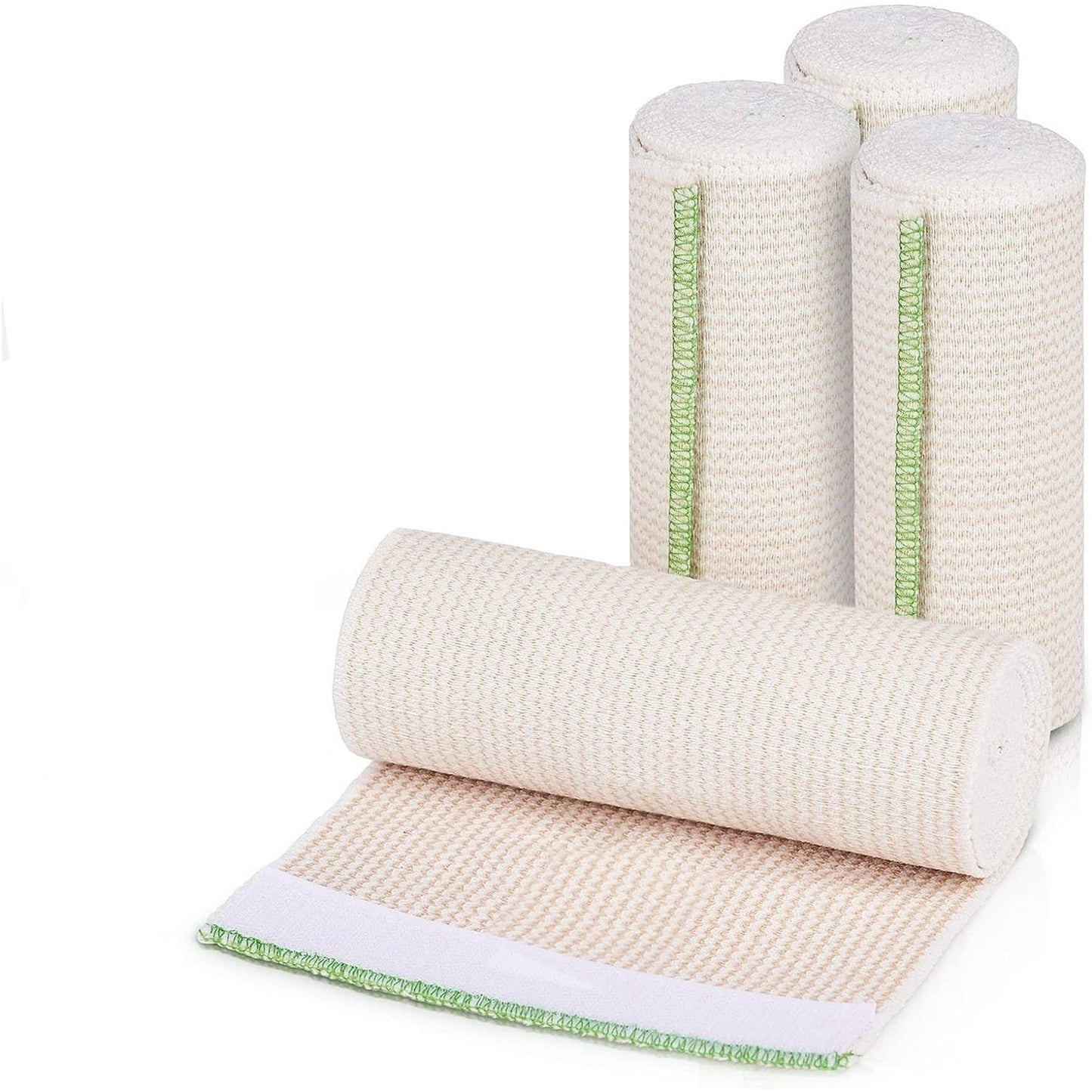 Naltars 4 Pack Cotton Elastic Bandage | Ace Wrap with Velcro 6 inch x 15 feet Hook and Loop Closure | Reusable Compression Bandage