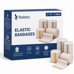 Naltars Cotton Elastic Bandage | Ace Wrap with Velcro Hook and Loop Closure | Reusable Compression Bandage